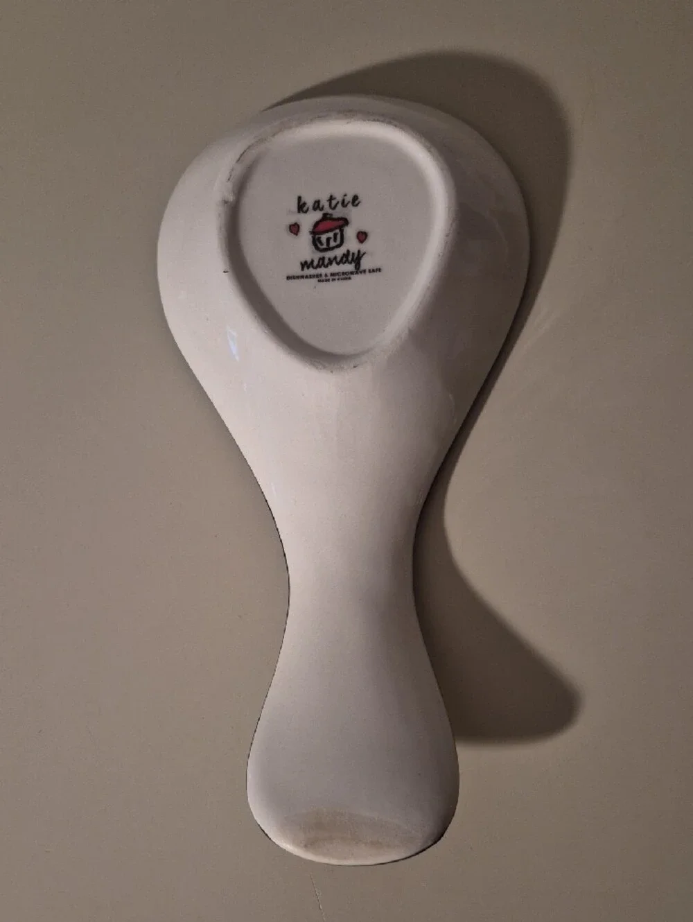 Keep Calm and Keep Stirring Ceramic Spoon Rest - White with Black Trim